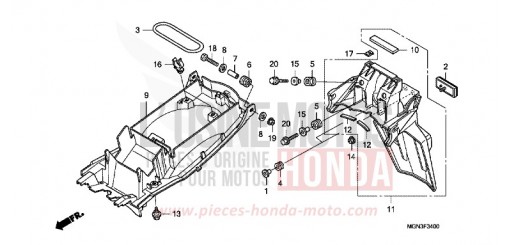 GARDE-BOUE ARRIERE CBF600SA de 2010